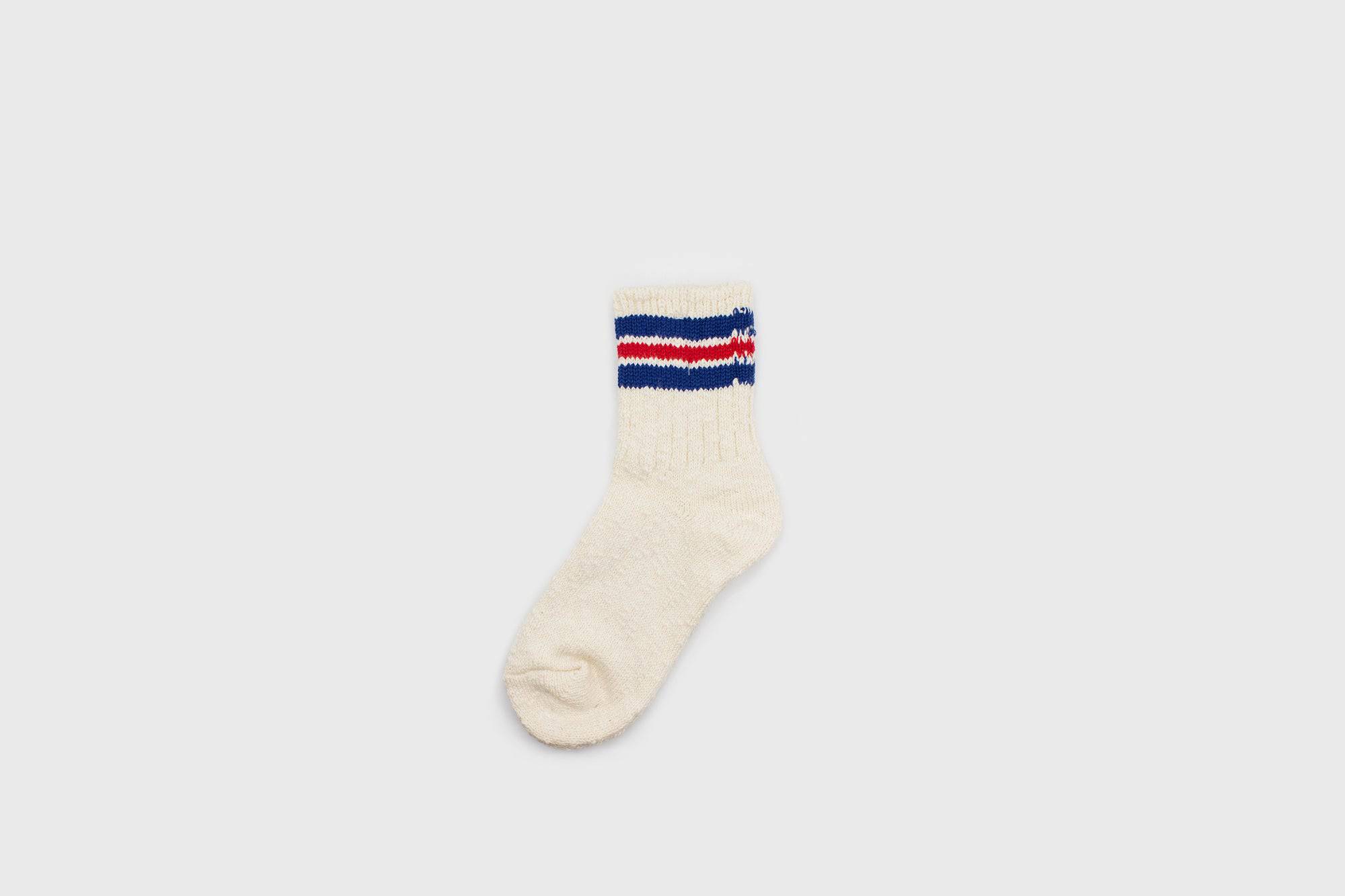 Mauna Kea - 3-Stripe Hemp Socks [Blue/Red] - BindleStore.