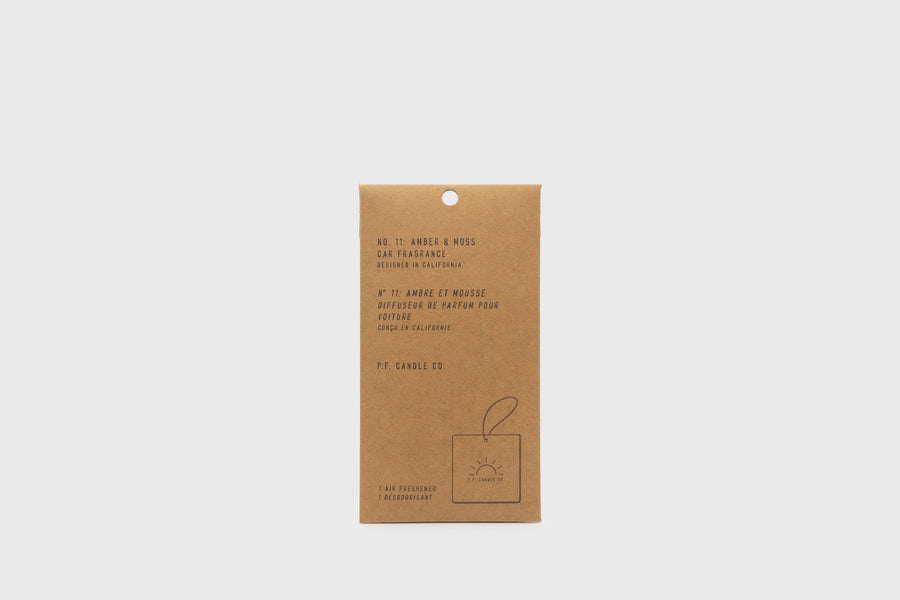 P.F. Candle Co. 'Amber & Moss' Car Fragrance Card / Air Freshener – BindleStore. (Deadstock General Store, Manchester)