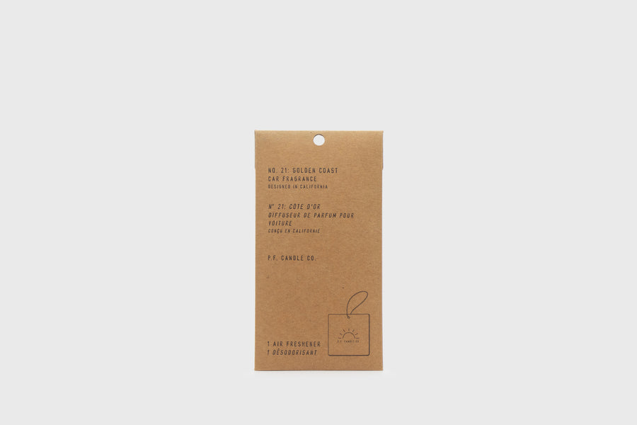 P.F. Candle Co. 'Golden Coast' Car Fragrance Card / Air Freshener – BindleStore. (Deadstock General Store, Manchester)
