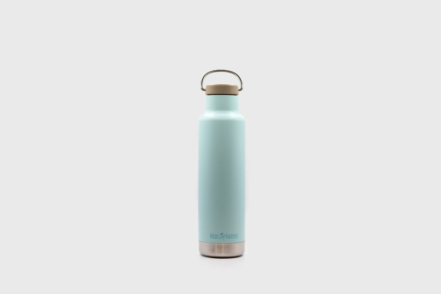 Klean Kanteen light blue 20oz vacuum insulated reusable sustainable steel water bottle – BindleStore. (Deadstock General Store, Manchester)
