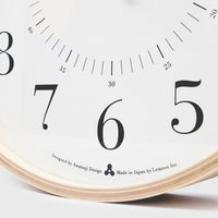 Lemnos Japan AWA Toki wall clock close up numbers - BindleStore.