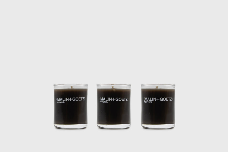 MALIN+GOETZ Vices Small Votive Candle Set of 3 'Leather', 'Cannabis' and 'Dark Rum' – BindleStore. (Deadstock General Store, Manchester)