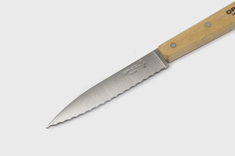 Opinel Parallele Serrated Knife No. 113 blade close up - BindleStore.