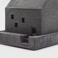 Pull Push Products Japan Handmade Incense Burner motif House "Cottage" Sumi Black close up - BindleStore. (Deadstock General Store, Manchester)