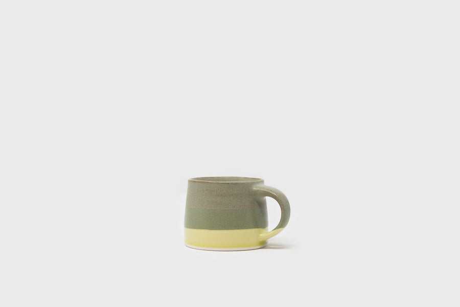S.C.S. Porcelain Mug [110ml] Mugs & Cups [Kitchen & Dining] KINTO Moss Green / Yellow   Deadstock General Store, Manchester