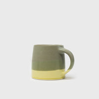 S.C.S. Porcelain Mug [320ml] Mugs & Cups [Kitchen & Dining] KINTO Moss Green / Yellow   Deadstock General Store, Manchester