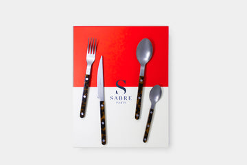 Sabre Paris Tortoise Bistrot Cutlery on box - BindleStore.