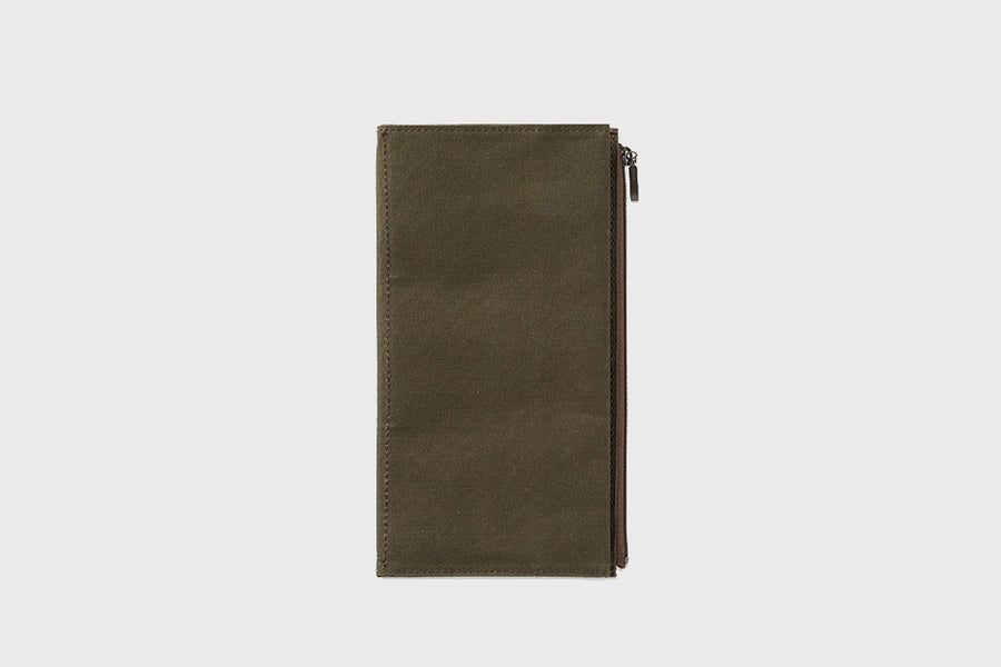 Traveler's Notebook Insert [Cotton Zipper Case] Stationery [Office & Stationery] Traveler's Company Khaki   Deadstock General Store, Manchester