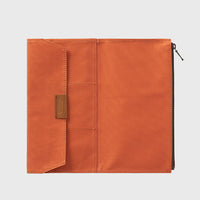 Midori Traveler's Company cotton zipper case wallet for Japanese Traveler's Notebook - orange - BindleStore. (Deadstock General Store, Manchester)
