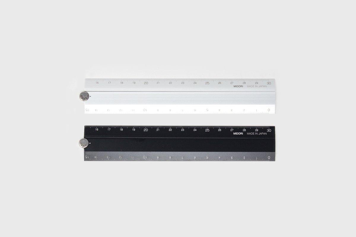 Folding Aluminium Ruler Stationery [Office &amp; Stationery] Midori    Deadstock General Store, Manchester