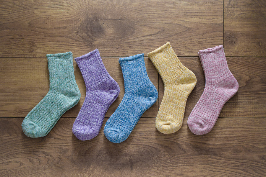 Mauna Kea pastel ribbed Japanese socks - BindleStore.