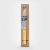 Opinel No.118 Chef's Knife, wood handle in packaging - BindleStore.
