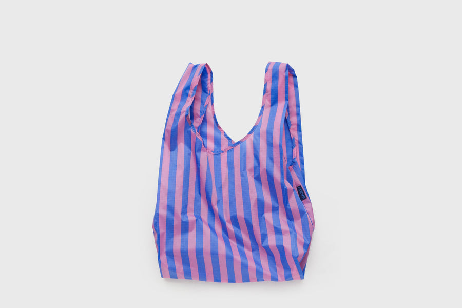 BAGGU Standard Reusable Grocery Bag – Pink Blue Awning Stripe – BindleStore. (Deadstock General Store, Manchester)