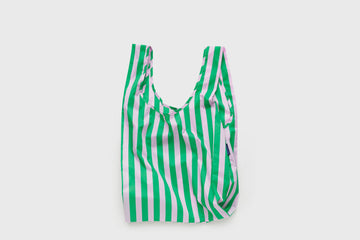 BAGGU Standard Reusable Grocery Bag – Pink/Green Awning Stripe – BindleStore. (Deadstock General Store, Manchester)